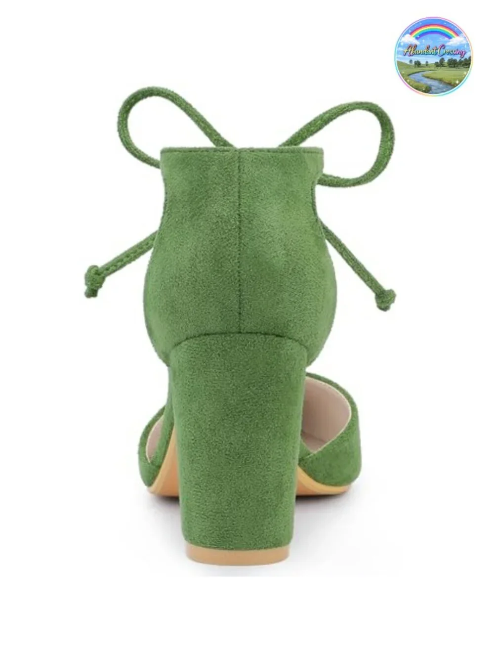 Ankle Tie Point Toe Dress Pumps High Block Heel Faux Suede